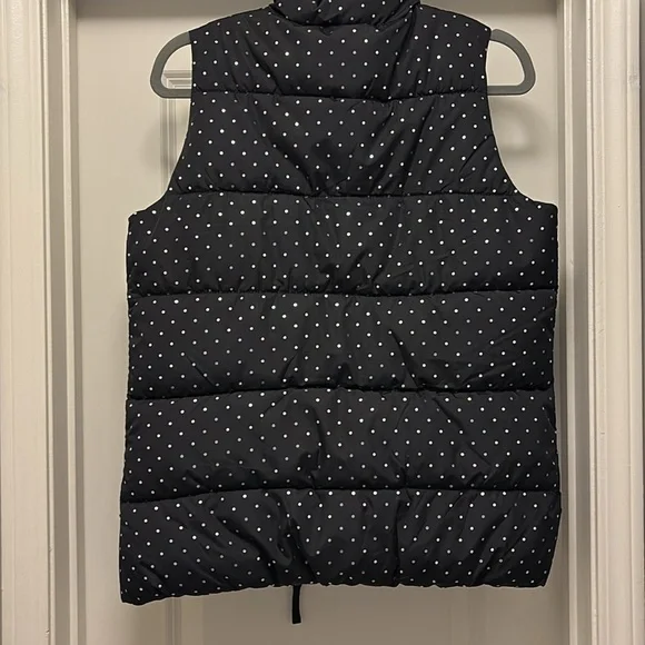 Old Navy black vest with white polka dots zip-up - Picture 6 of 6